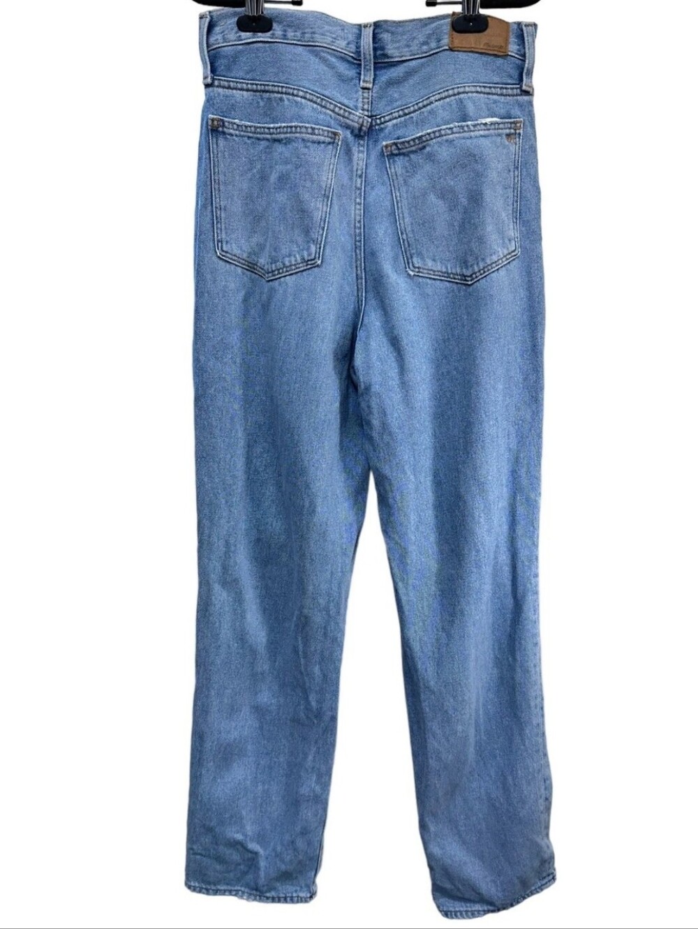 Madewell Petite Baggy Straight Jeans in Earlhurst Wash: Ripped Edition Size 24P - Picture 7 of 11